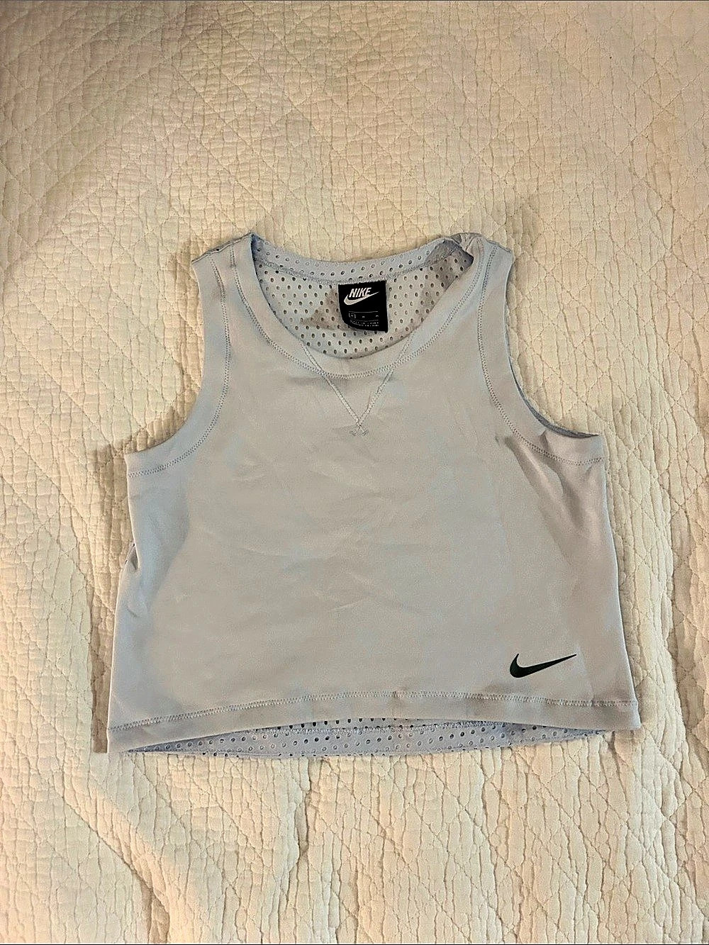 Nike Athletic Tank Top in White/Blue